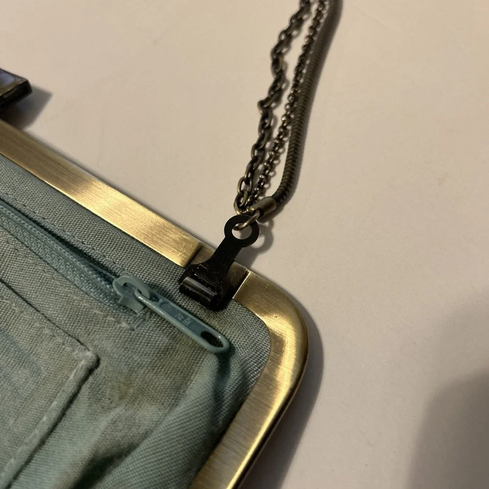 Hobo International Metallic Snake Skin On Leather Purse Chain/Clutch Organizer